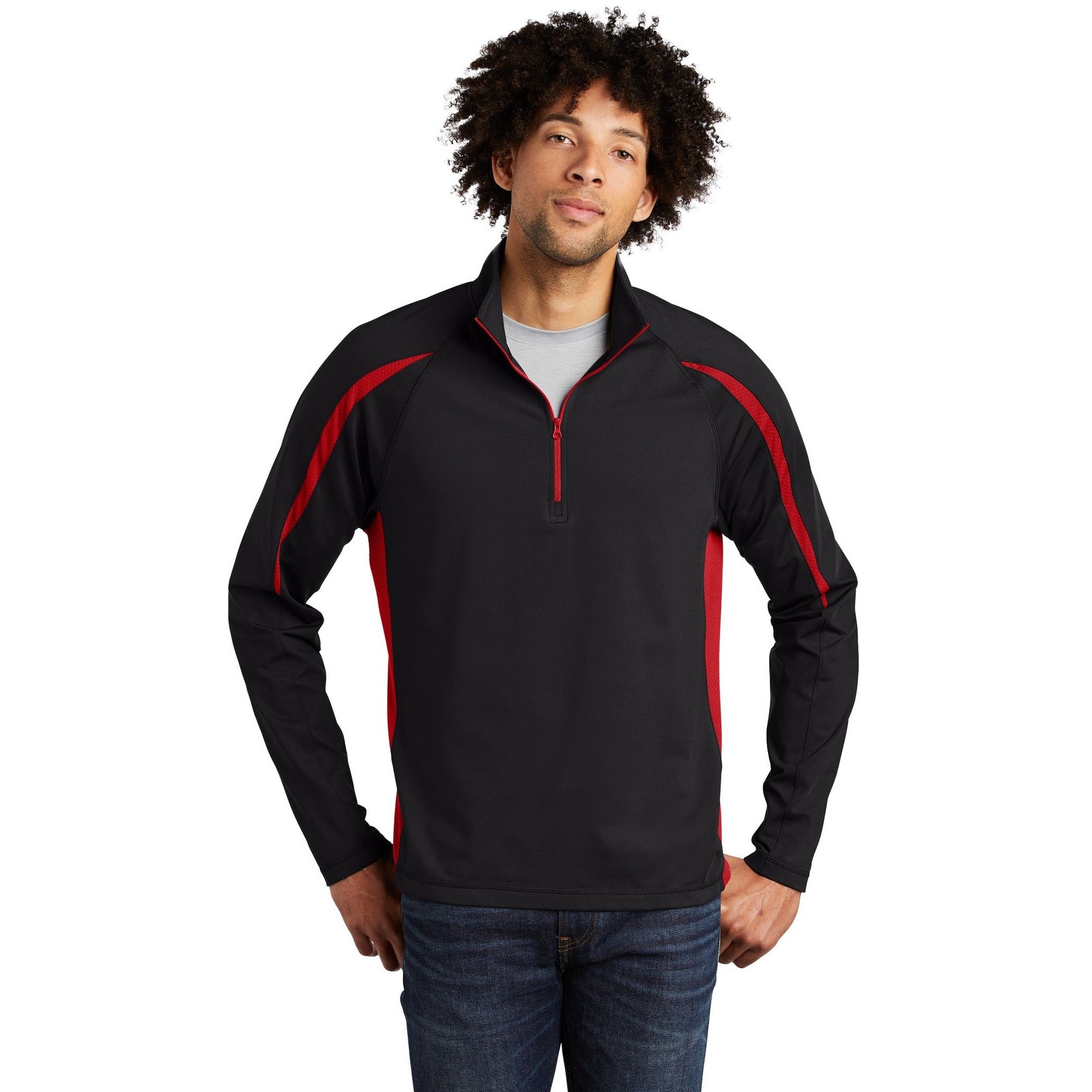 Sport-Tek-Sport-Tek® Sport-Wick® Stretch 1/2-Zip Colorblock Pullover. ST851-MedTech-2